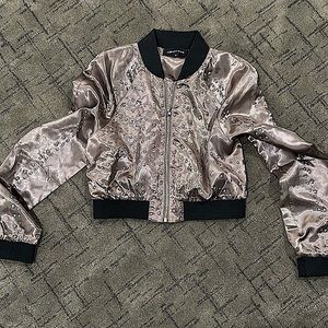 NWOT Metallic Bomber Jacket